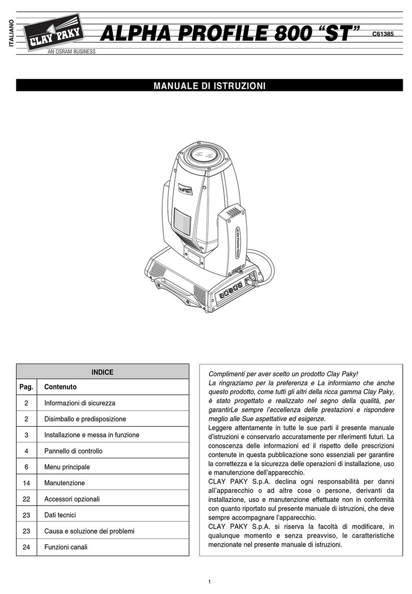 Claypaky ALPHA PROFILE 800 ST manual