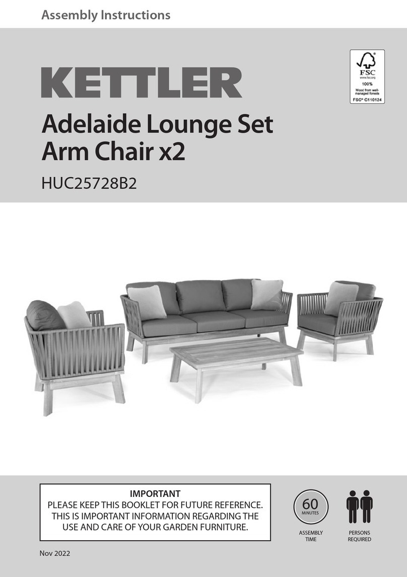 Kettler Adelaide Lounge Set Arm Chair x2 HUC25728B2 Assembly instructions