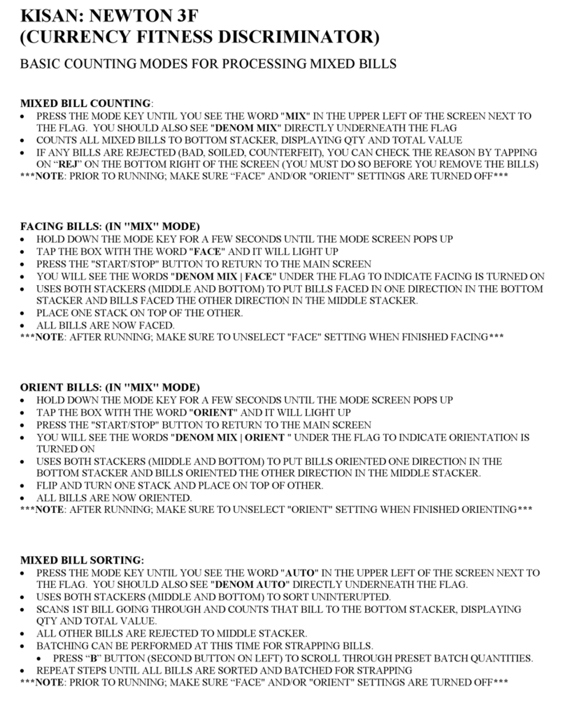 KISAN NEWTON 3F User manual