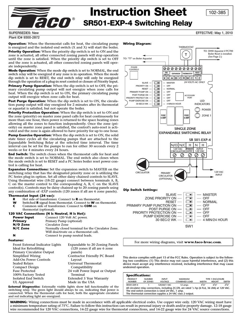 Taco SR501-EXP-4 User manual Taco SR501-EXP-4 User manual