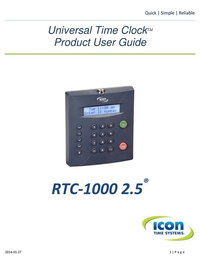 Icon Time Systems Universal Time Clock RTC-1000 2.5 Product user guide