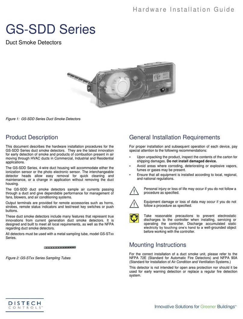 Distech Controls GS-SDD Series Hardware installation guide Distech Controls GS-SDD Series Hardware installation guide