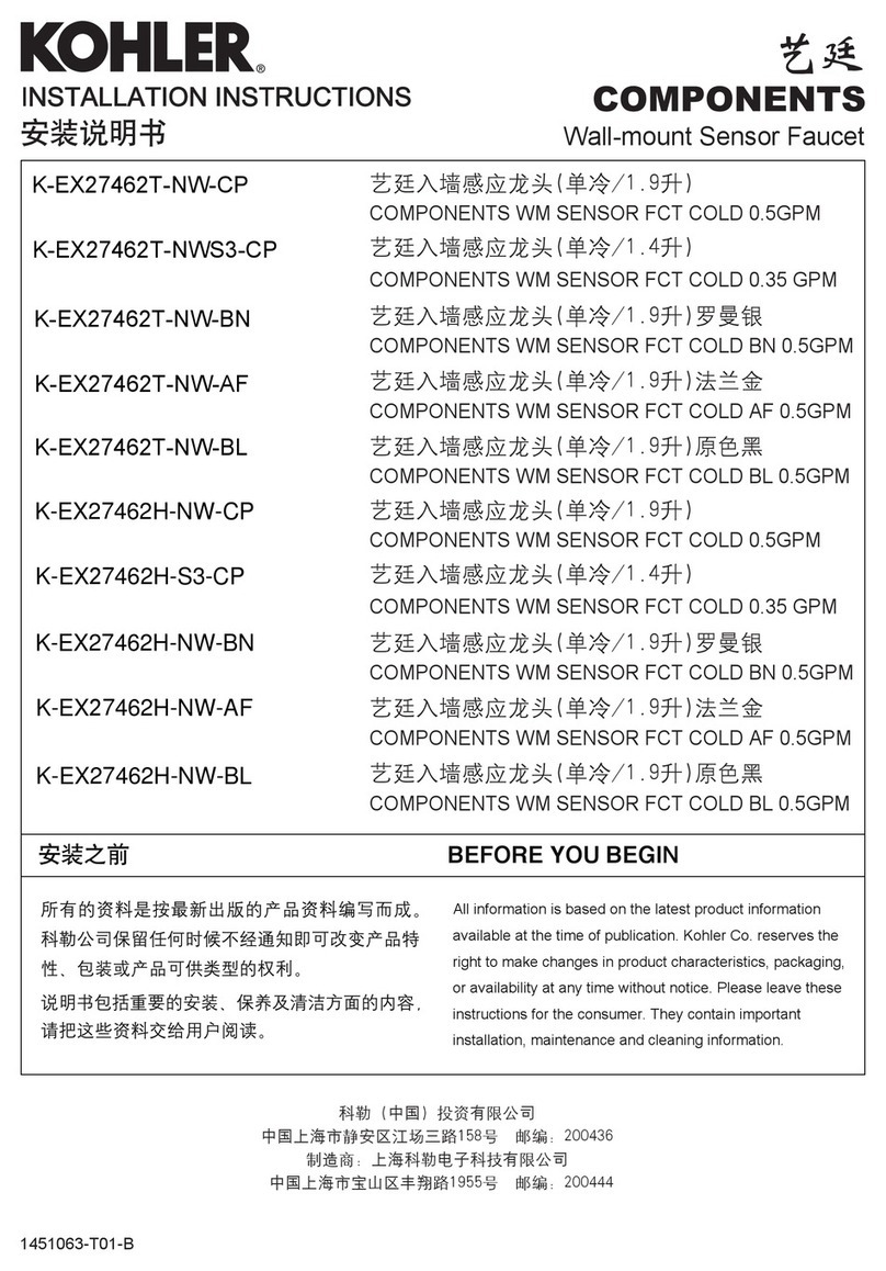 Kohler COMPONENTS K-EX27462T-NW-CP User manual
