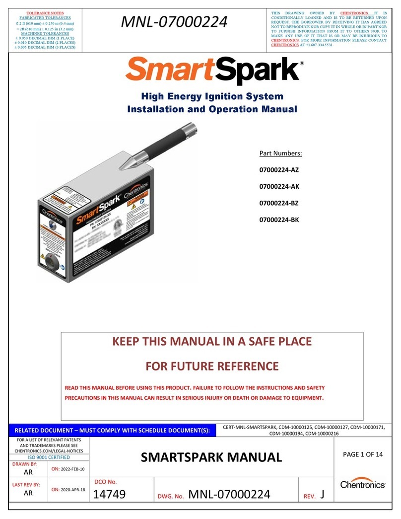 Chentronics SmartSpark 07000224-AZ Installation and operation manual