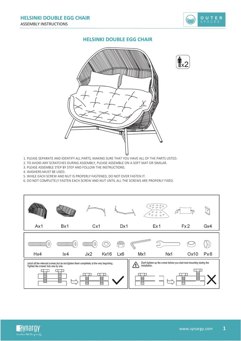 Synargy OUTER SPACER HELSINKI DOUBLE EGG CHAIR Assembly instructions