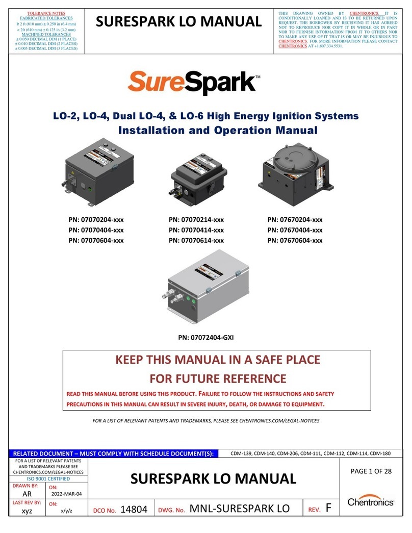 Chentronics SureSpark LO-2 Installation and operation manual Chentronics SureSpark LO-2 Installation and operation manual