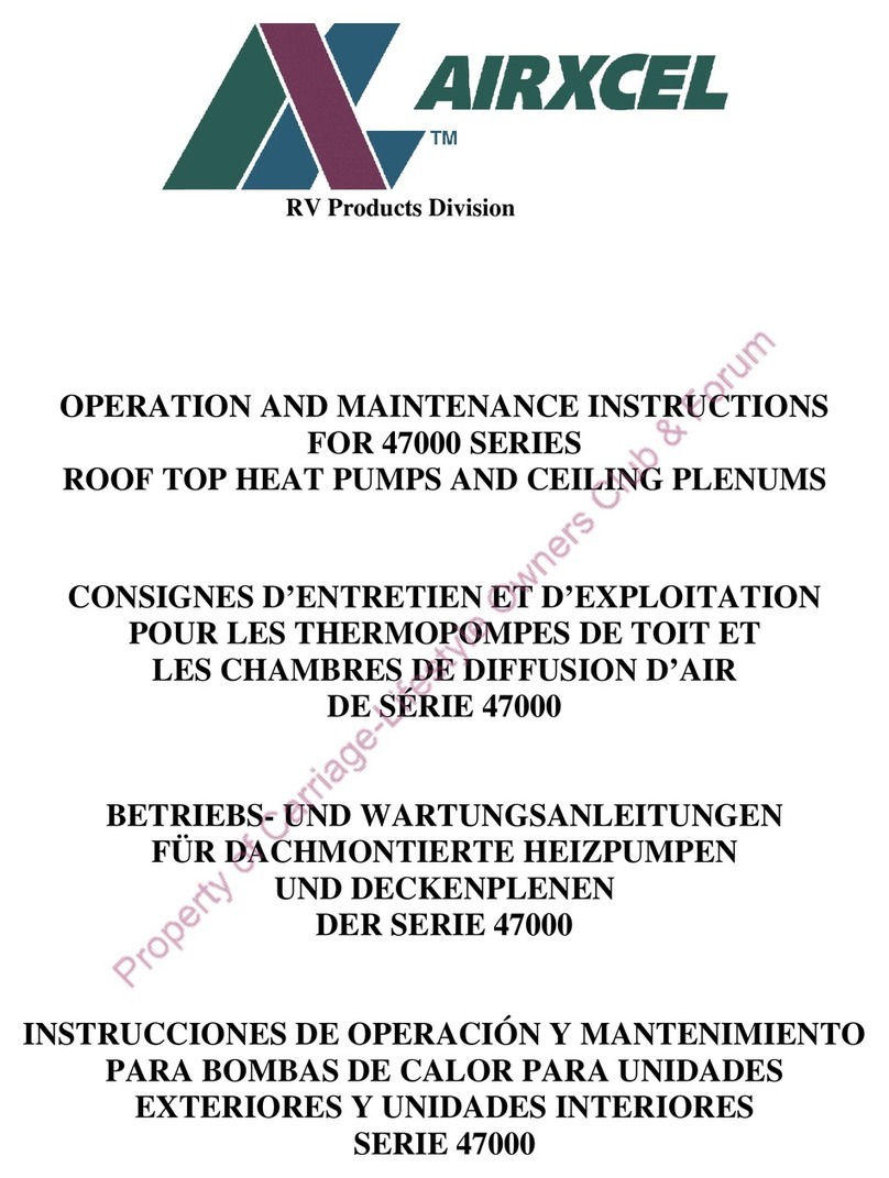 RV Products AIRXCEL Coleman-Mach 47000 Series Assembly, Installation, Operation and Maintenance Instructions RV Products AIRXCEL Coleman-Mach 47000 Series Assembly, Installation, Operation and Maintenance Instructions