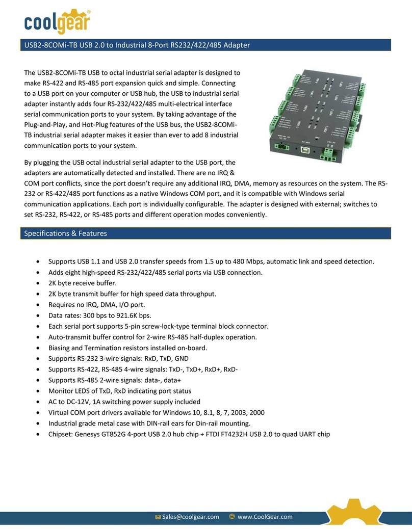 CoolGear USB2-8COMi-TB quick start guide