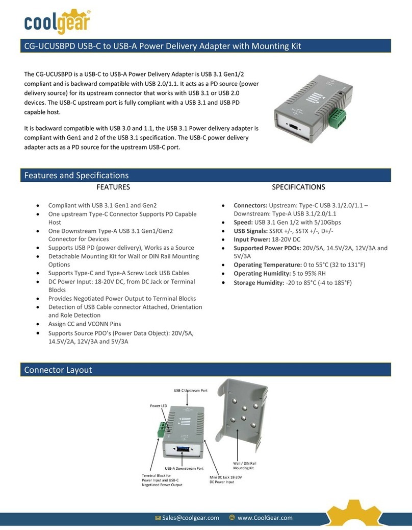 CoolGear CG-UCUSBPD user manual