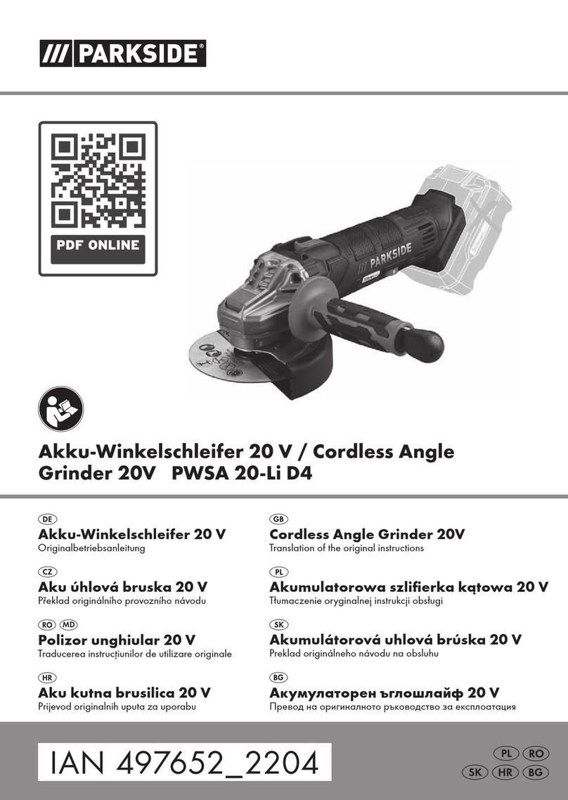Parkside PWSA 20-Li D4 Translation of the original instructions