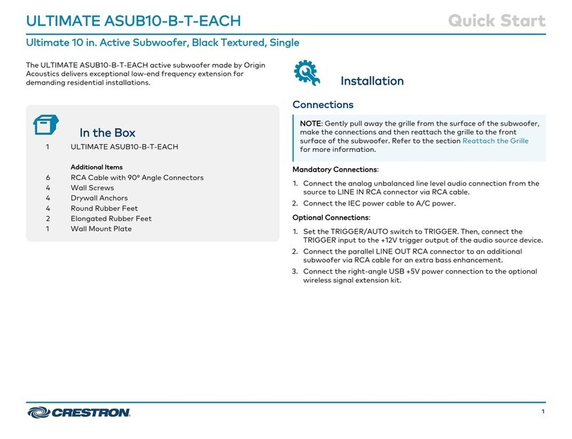 Crestron ULTIMATE ASUB10-B-T-EACH quick start guide