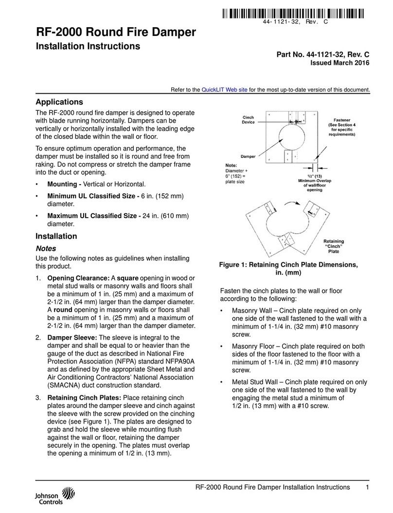 Johnson Controls RF-2000 installation instructions Johnson Controls RF-2000 installation instructions