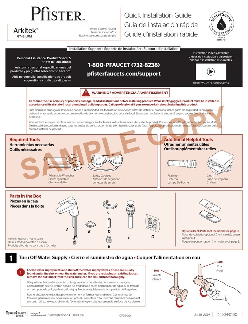 Spectrum Brands Pfister Arkitek GT42-LPM User manual Spectrum Brands Pfister Arkitek GT42-LPM User manual