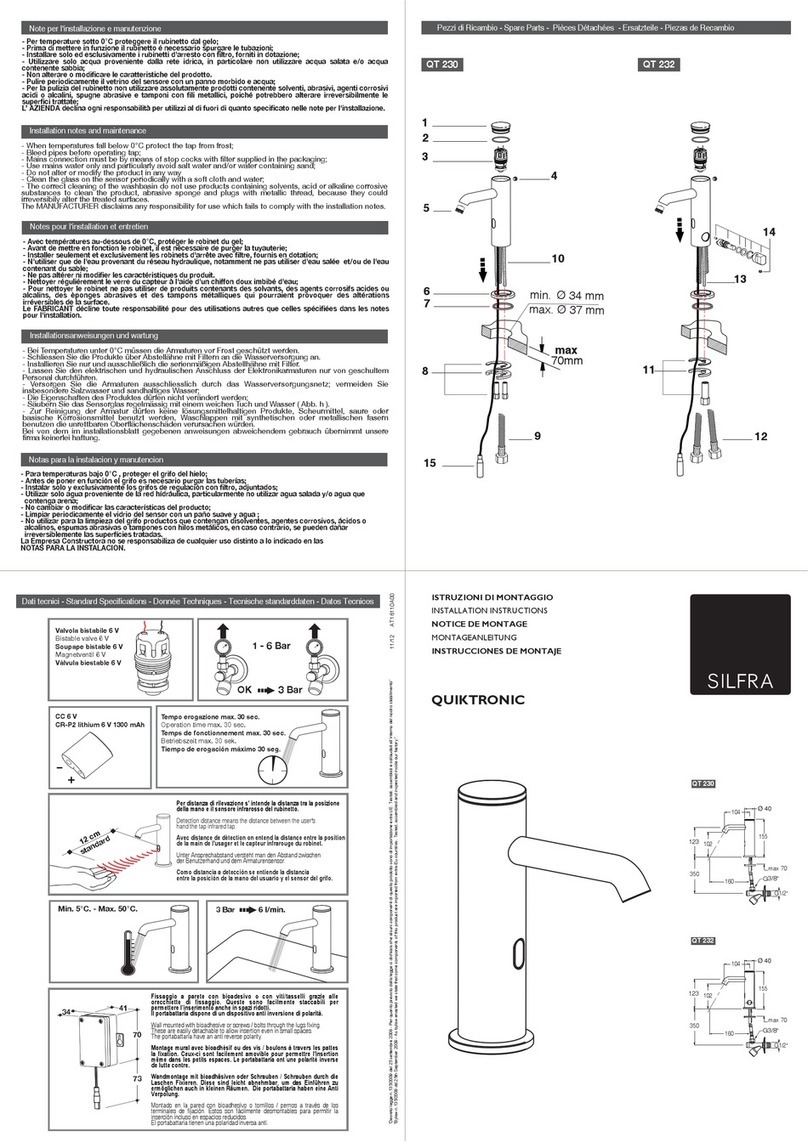 SILFRA QUIKTRONIC QT 230 installation instructions SILFRA QUIKTRONIC QT 230 installation instructions