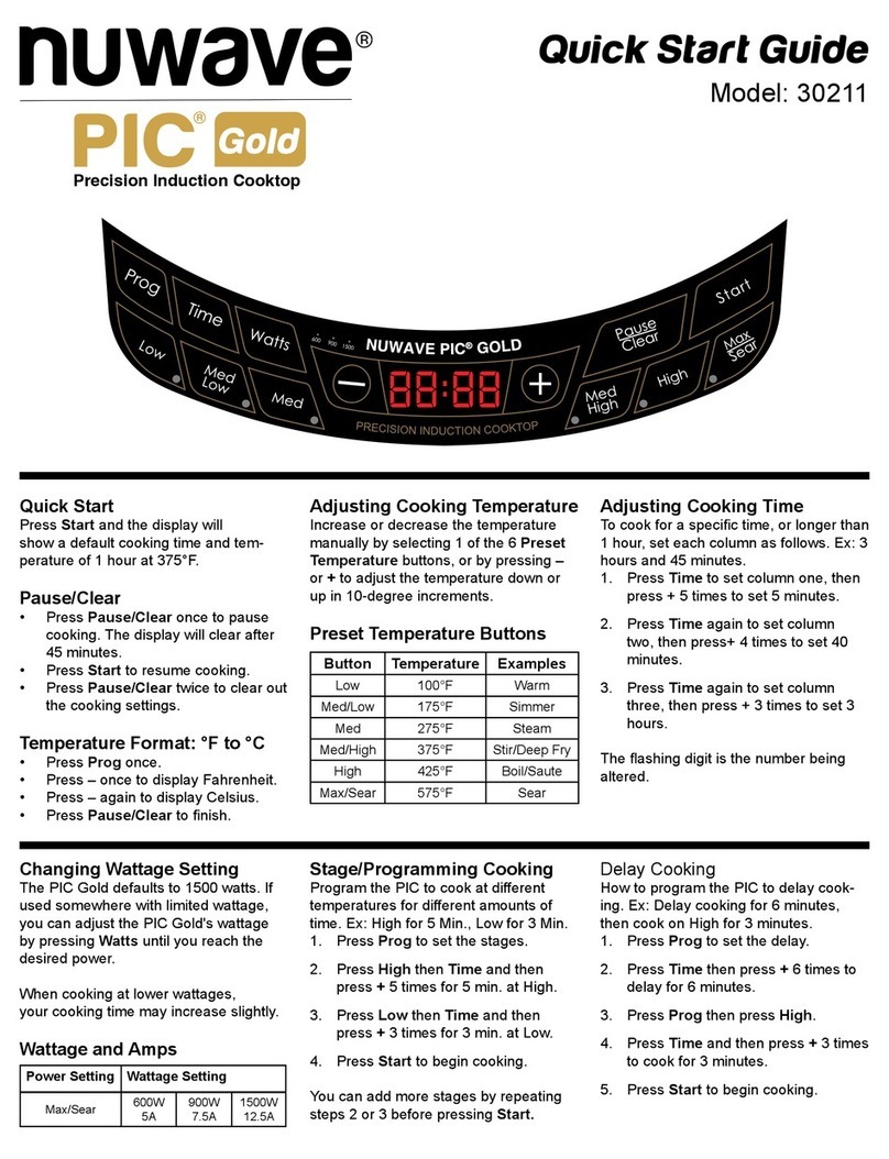 NuWave PIC Gold 30211 User manual