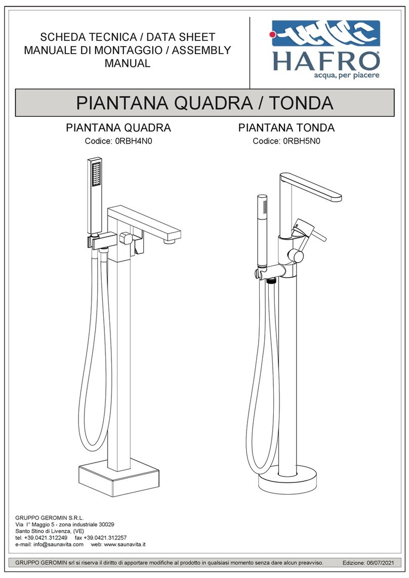 HAFRO PIANTANA QUADRA 0RBH4N0 Assembly manual HAFRO PIANTANA QUADRA 0RBH4N0 Assembly manual