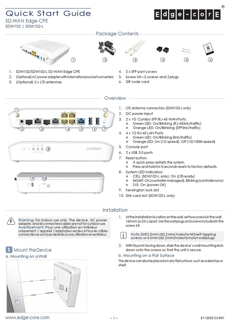 Edge-Core SDW102 User manual