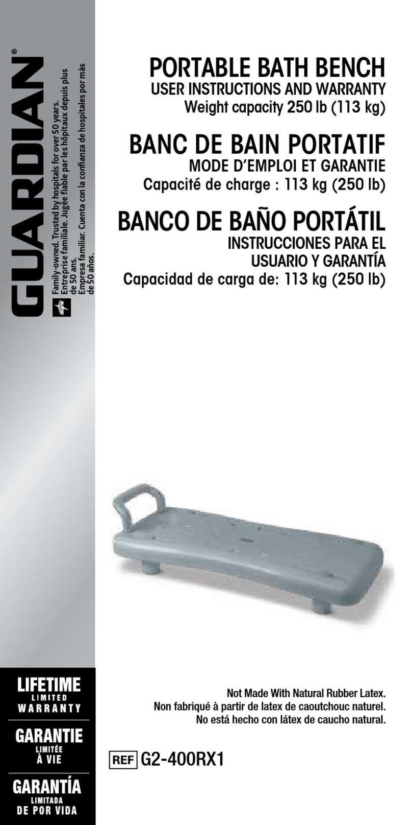 Medline Guardian G2-400RX1 User instructions and warranty