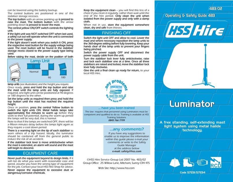 HSS Hire Luminator Operating & safety guide