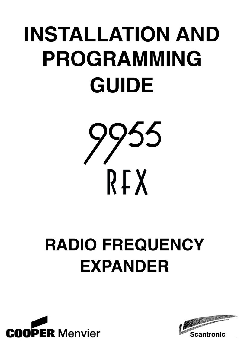 Cooper Scantronic 9955 RFX Installation and programming guide