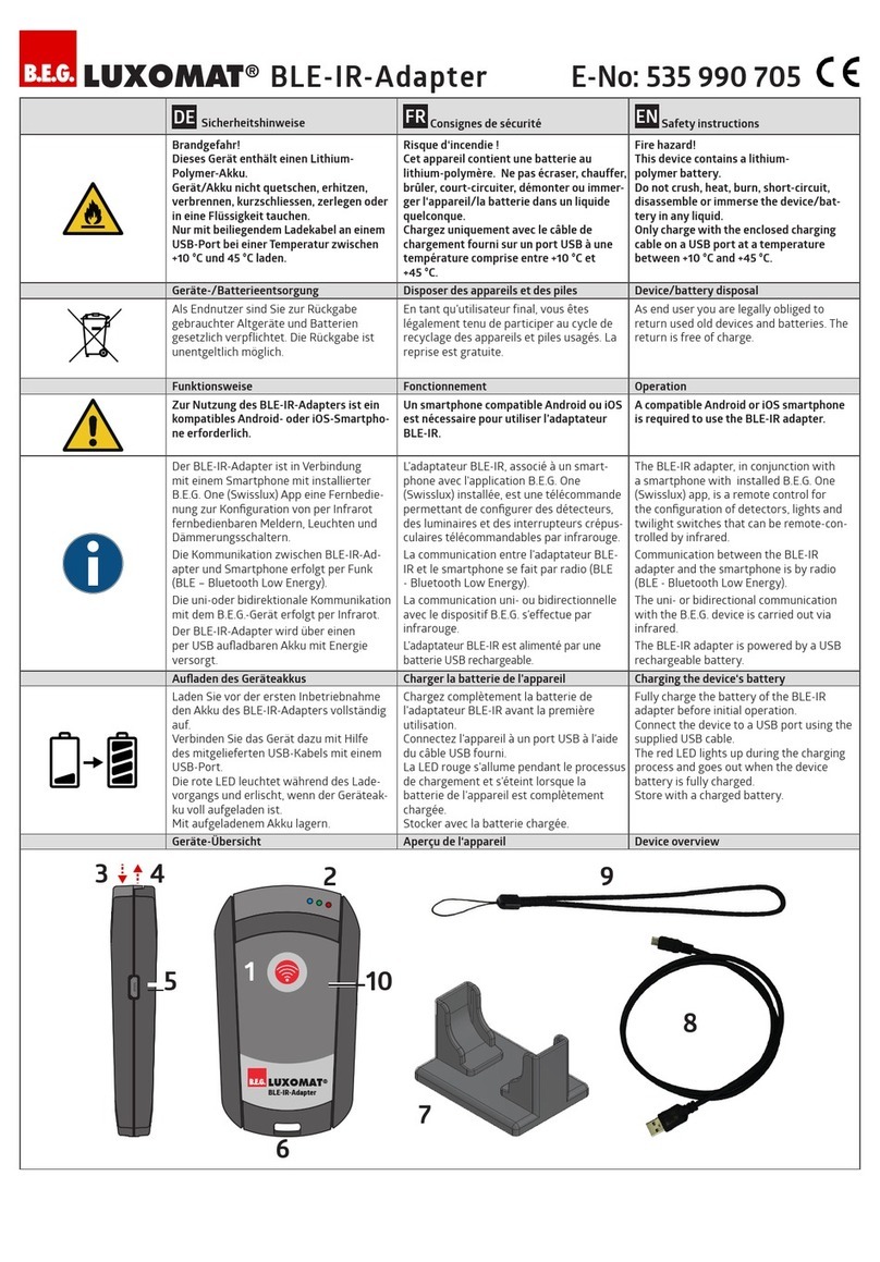 B.E.G. LUXOMAT 535 990 705 User manual