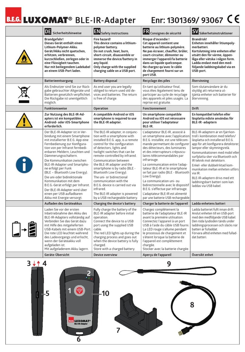 B.E.G. LUXOMAT 93067 quick start guide