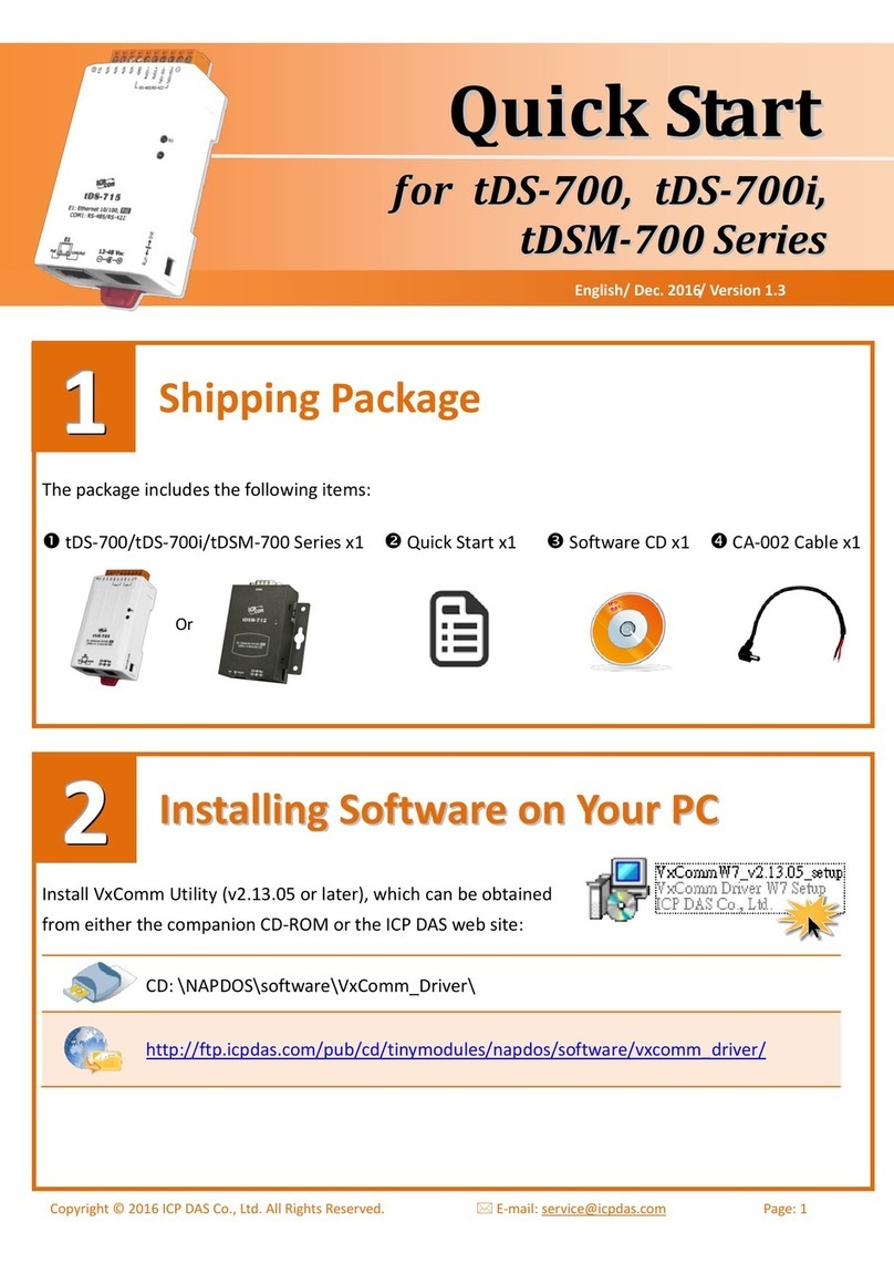 ICP DAS USA tDS-700 Series quick start guide