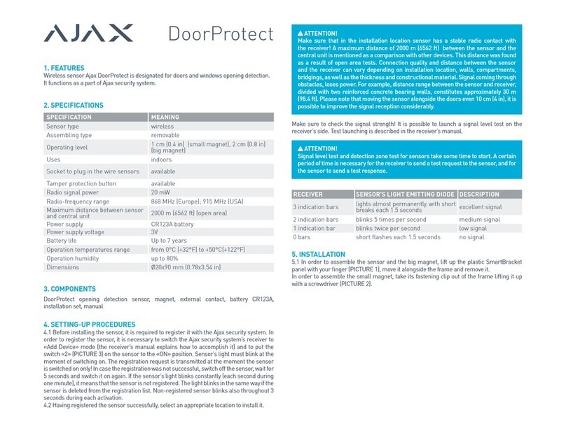 AJAX DoorProtect User manual