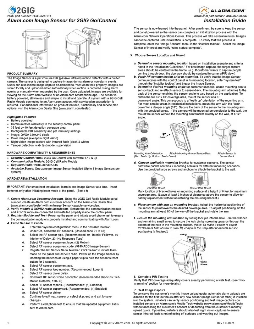 2gig Technologies Alarm.com ADC-IS-100-GC installation guide
