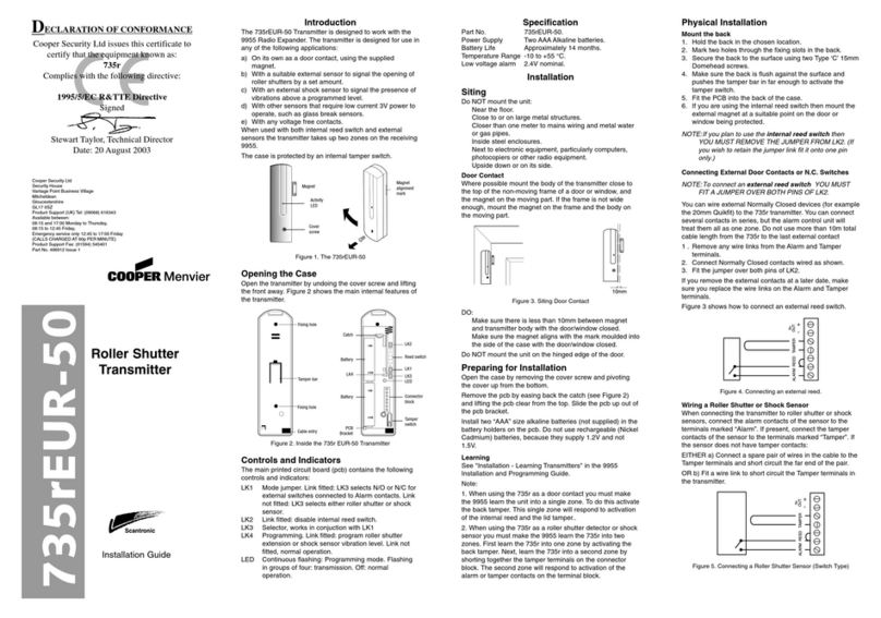 Cooper Scantronic 735rEUR-50 User manual
