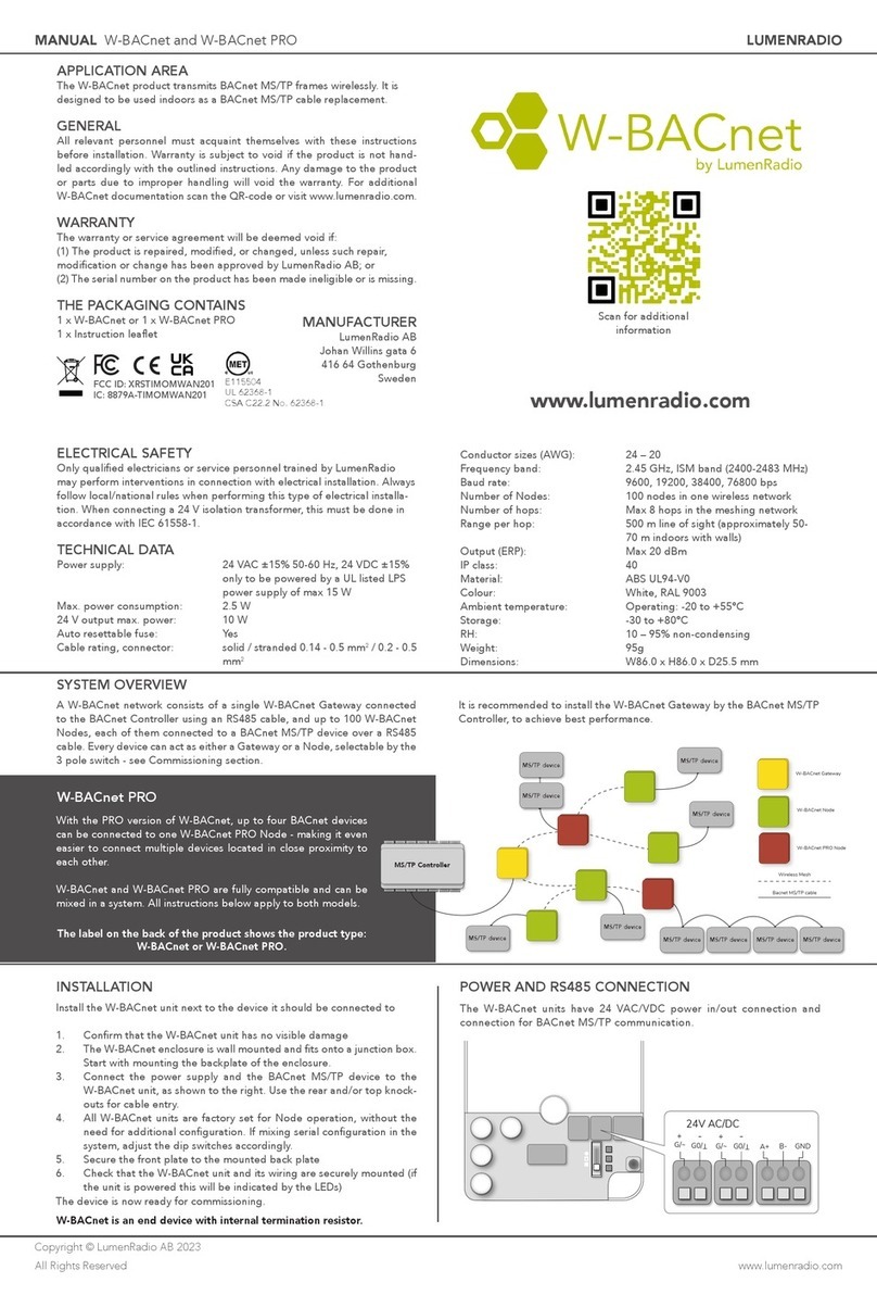 LumenRadio W-BACnet manual