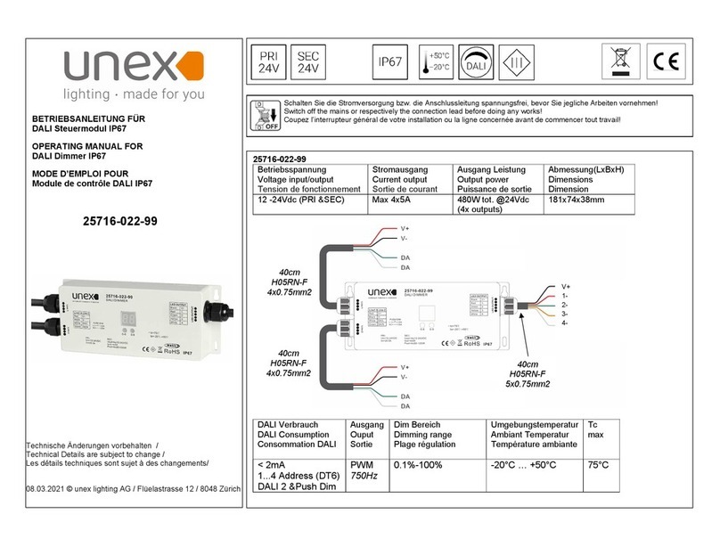 Unex 25716-022-99 operating manual
