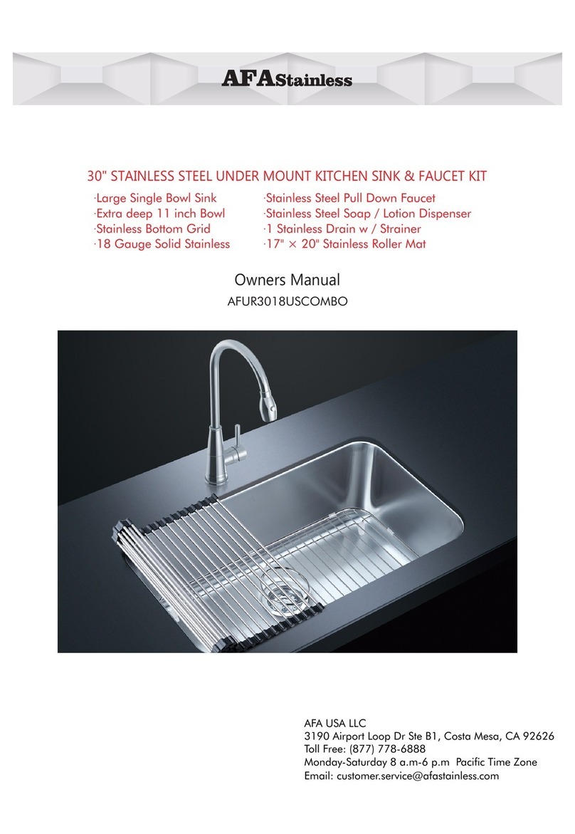 AFA Stainless AFUR3018USCOMBO owner's manual AFA Stainless AFUR3018USCOMBO owner's manual
