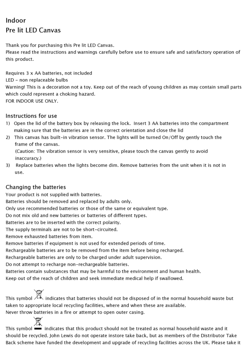 John Lewis Pre lit LED Canvas User manual