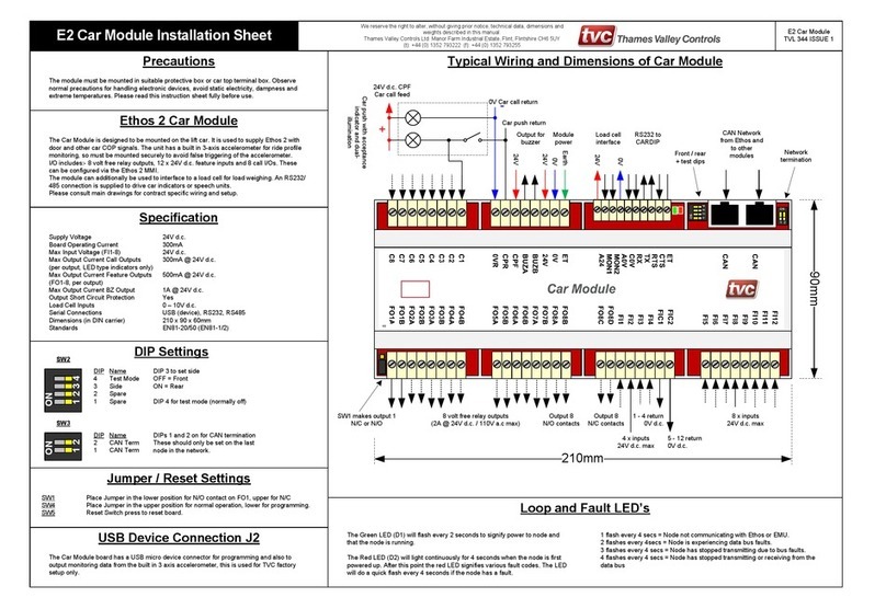 TVC Ethos Two Installation sheet