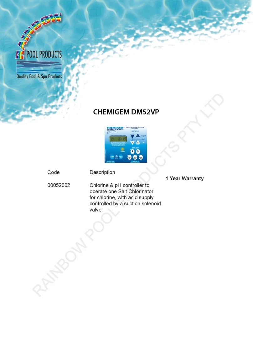 Rainbow Pool Products CHEMIGEM DM52VP User manual