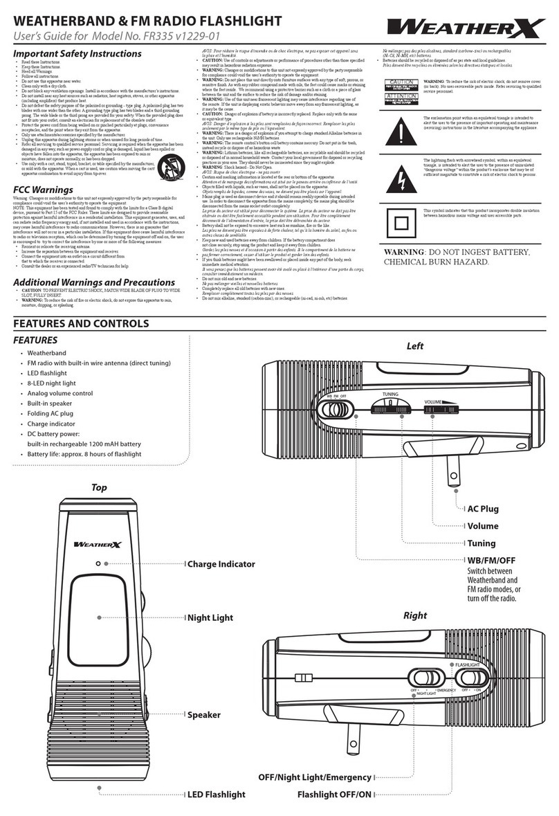 Weather X FR335 v1229-01 User manual
