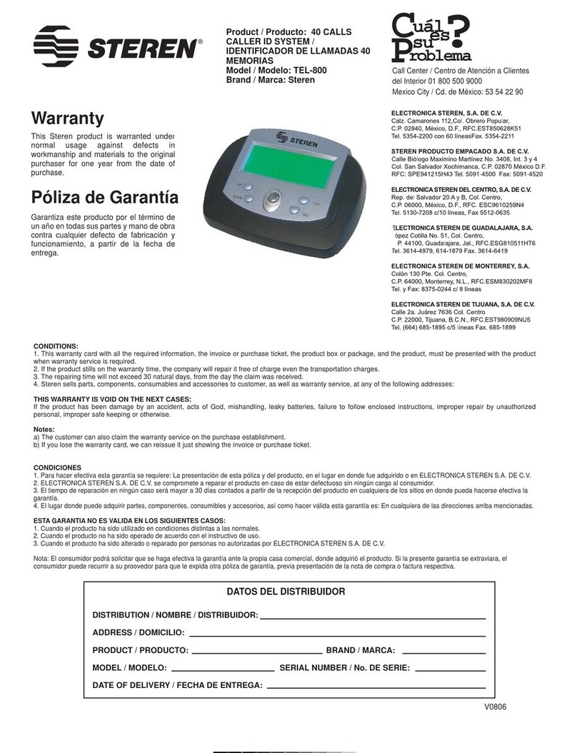 Steren TEL-800 instruction manual