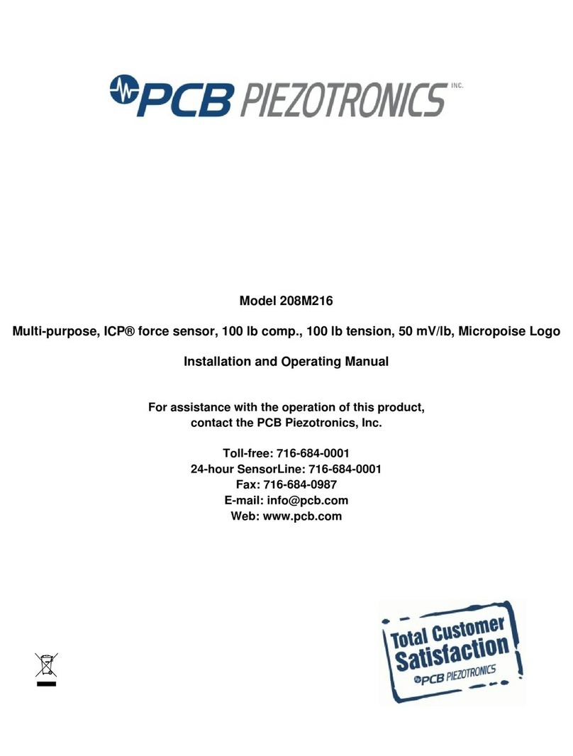 PCB Piezotronics 208M216 Installation and operating manual