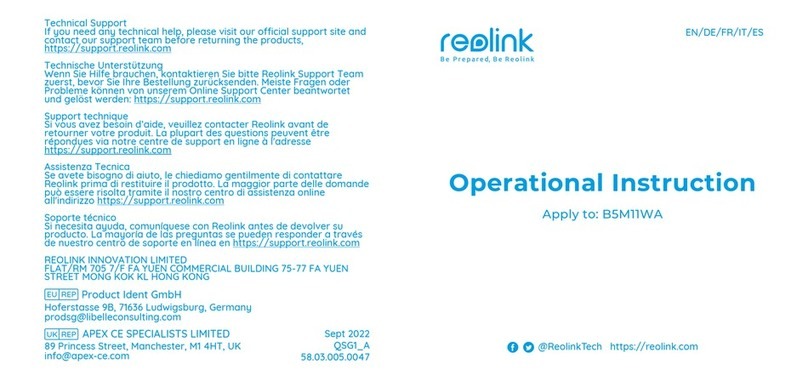 Reolink B5M11WA Operational Instruction
