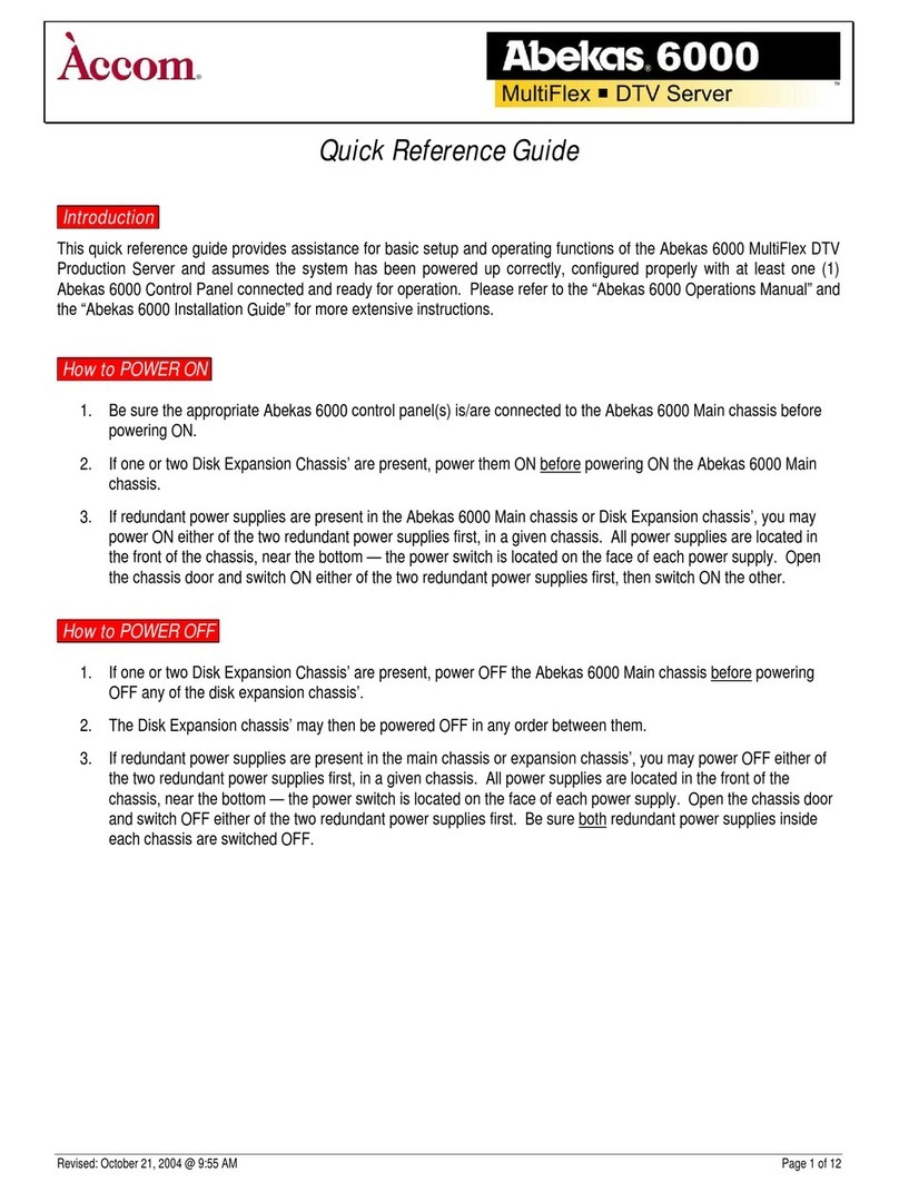 Accom Abekas MultiFlex 6000 User manual