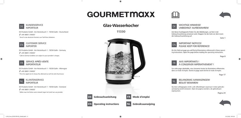 gourmetmaxx 11330 operating instructions