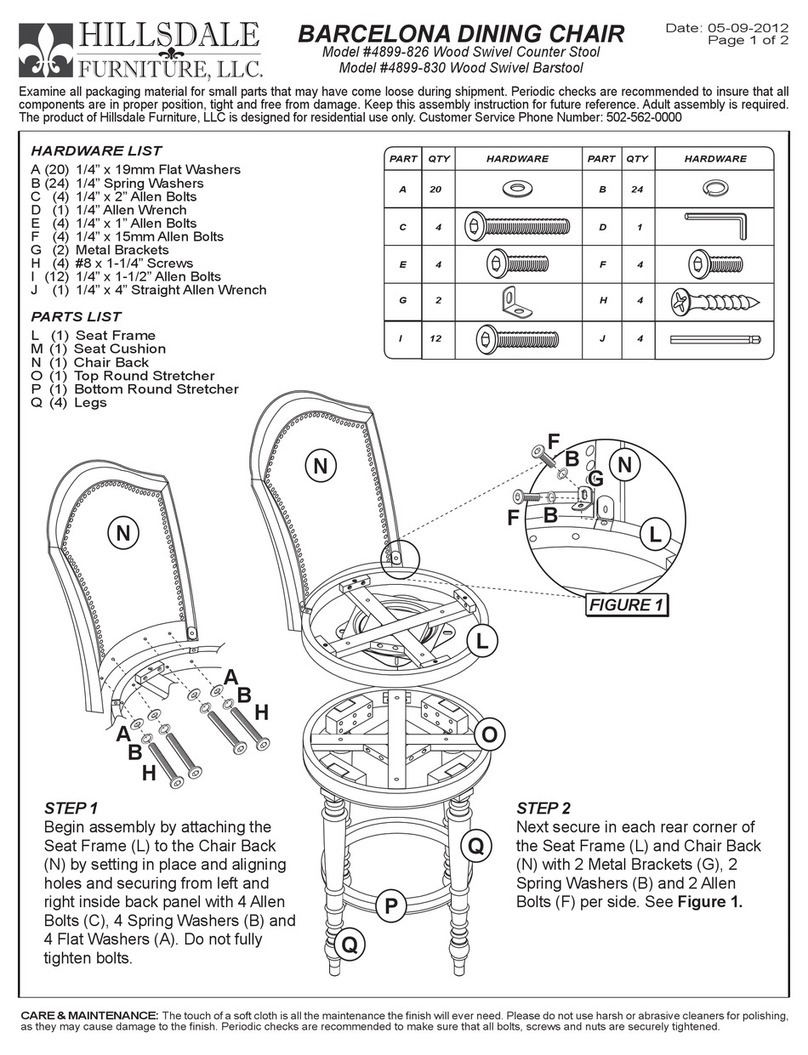 Hillsdale Furniture BARCELONA 4899-826 manual