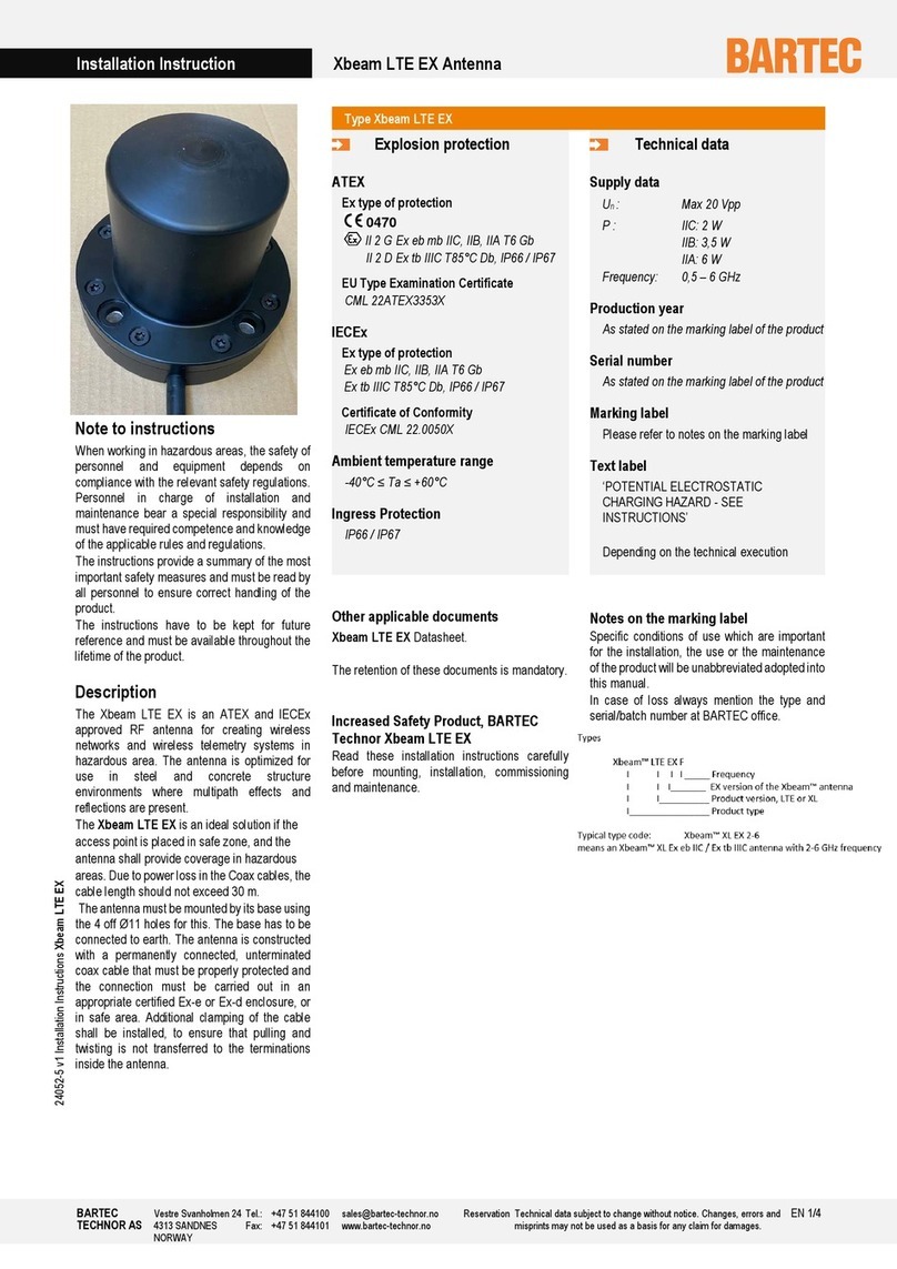 Bartec Xbeam LTE EX Installation instruction