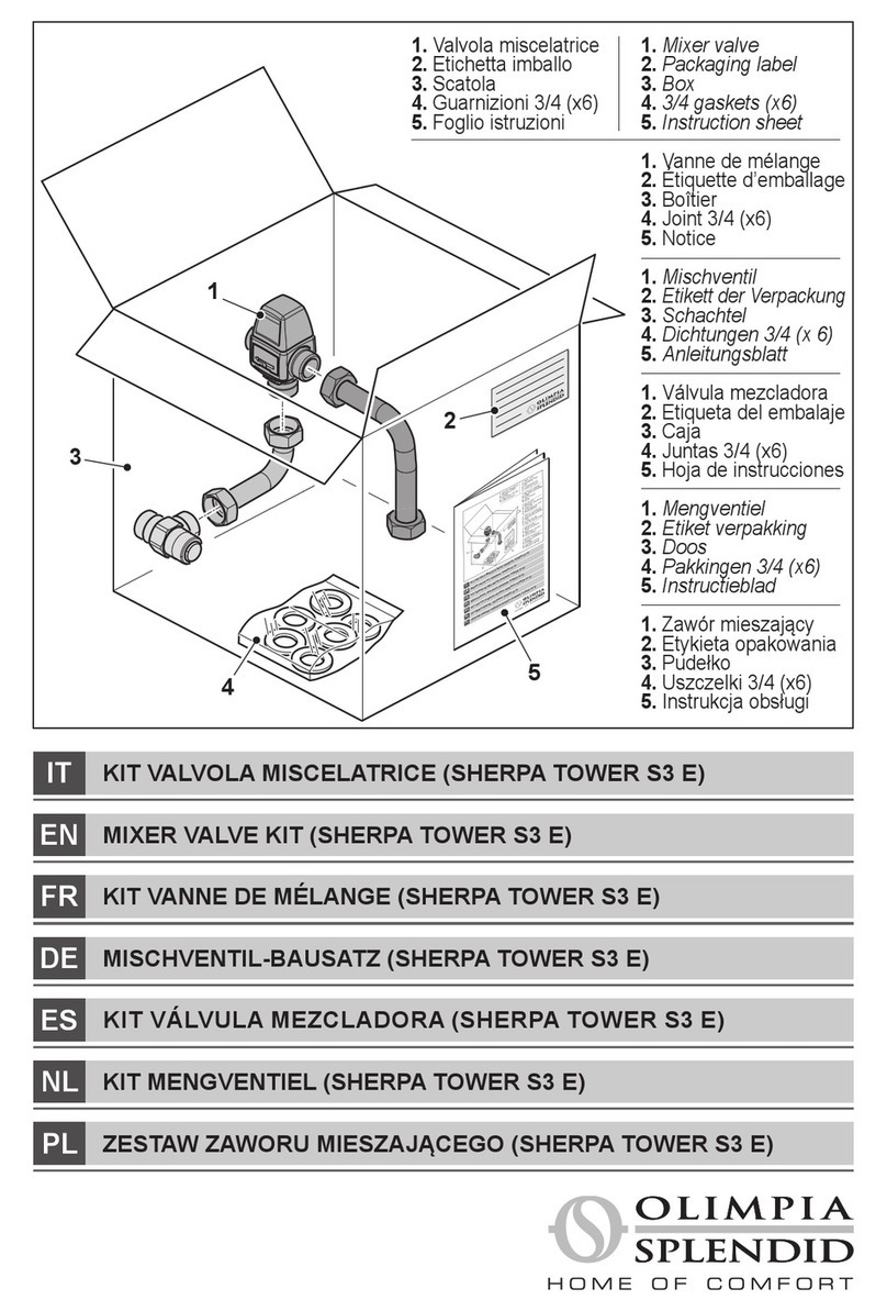 Olimpia splendid SHERPA TOWER S3 E MIXER VALVE KIT manual