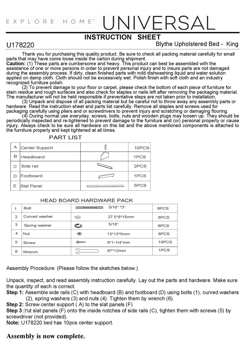 Universal Explore Home Blythe U178220 instruction sheet