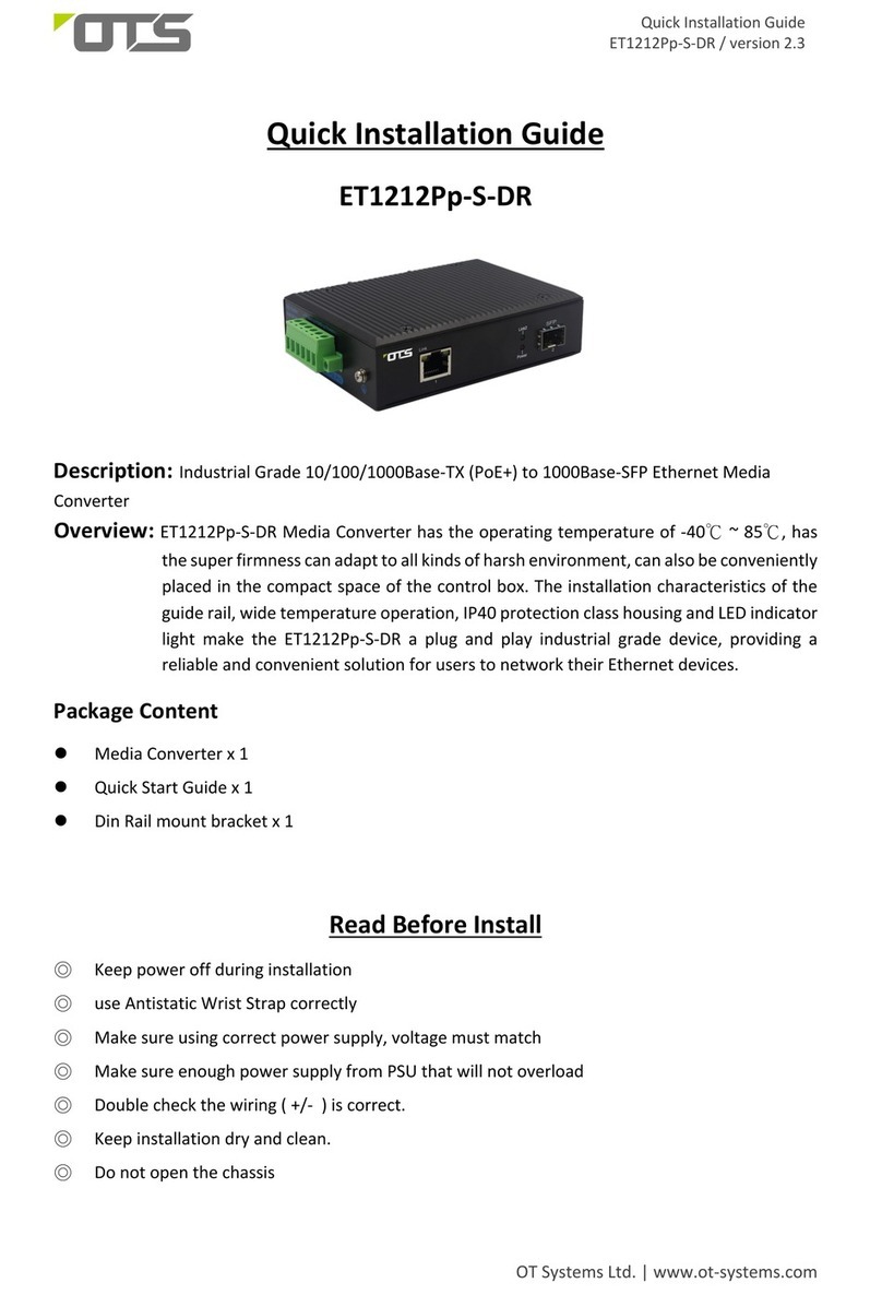 OTS ET1212Pp-S-DR Quick installation guide