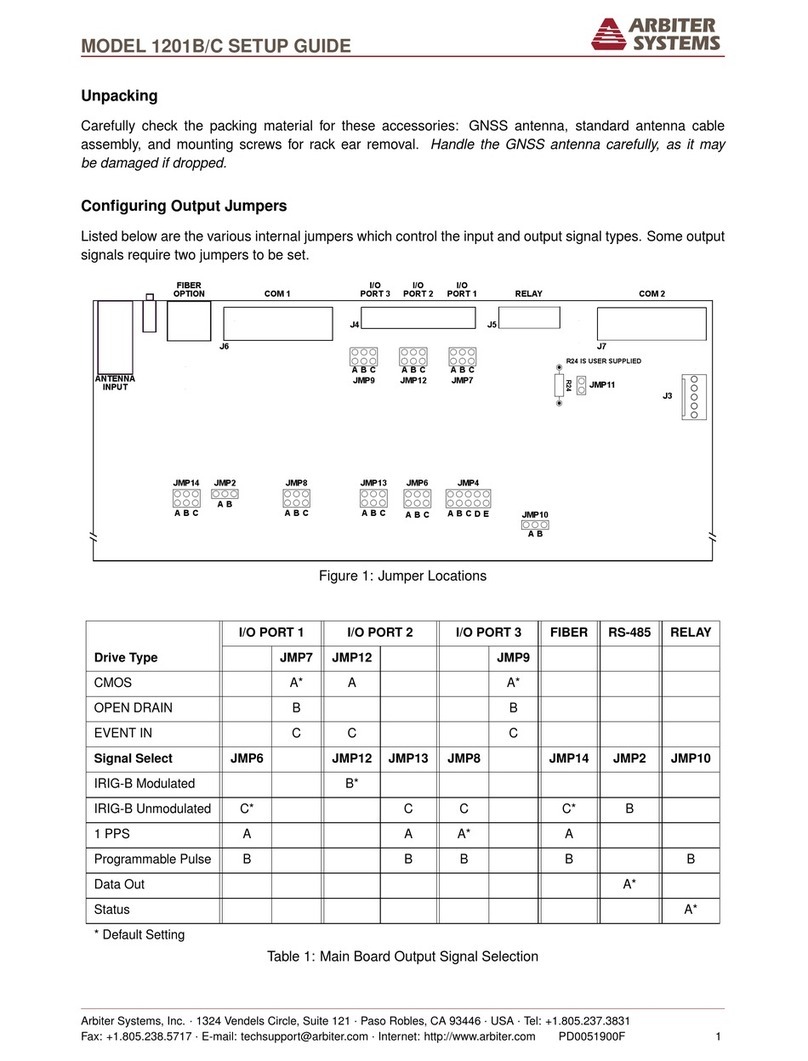 Arbiter Systems 1201B/C Setup guide Arbiter Systems 1201B/C Setup guide