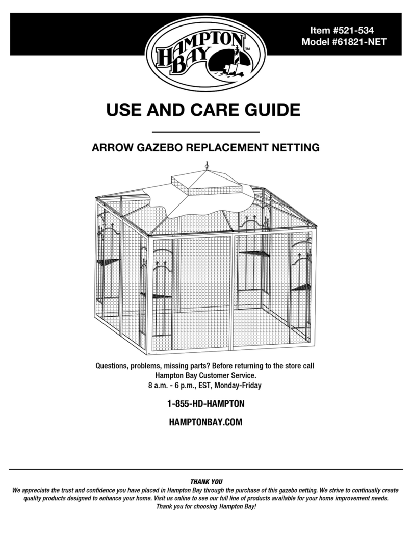 HAMPTON BAY ARROW 61821-NET Use and care guide