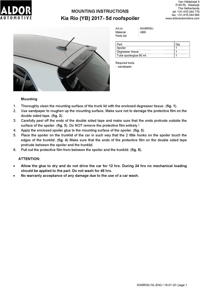 Aldor Automotive KIA6RISU Mounting instructions Aldor Automotive KIA6RISU Mounting instructions